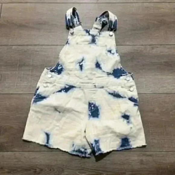 Jordache Acid Washed Denim Jeans Overall Shortall Girl’s Size 14/16 - Picture 1 of 8